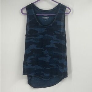 Lucky Brand Blue Camo Venice Burnout Tank Top Size Large